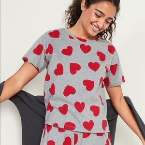 Old Navy Heart Pajama Top - Valentine Heart Print